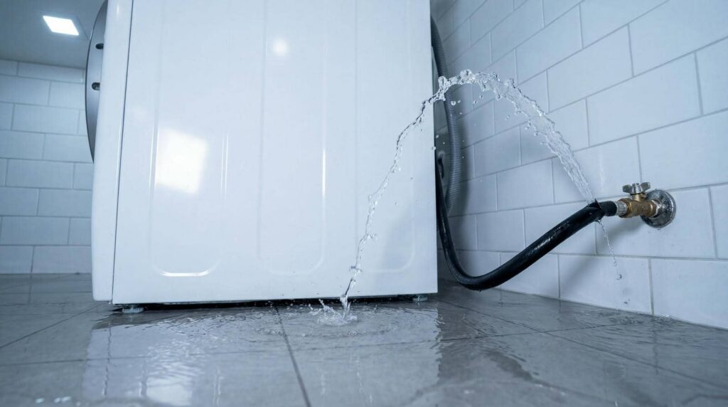 Water leaking from washing machine hose