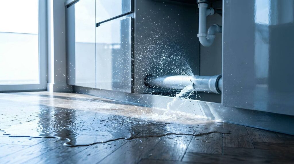 Water leaking from under the sink
