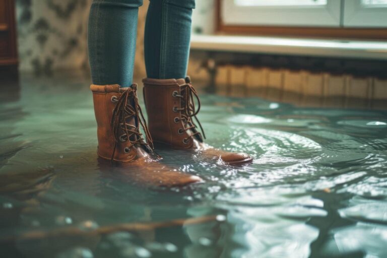 Person standing in flooded room