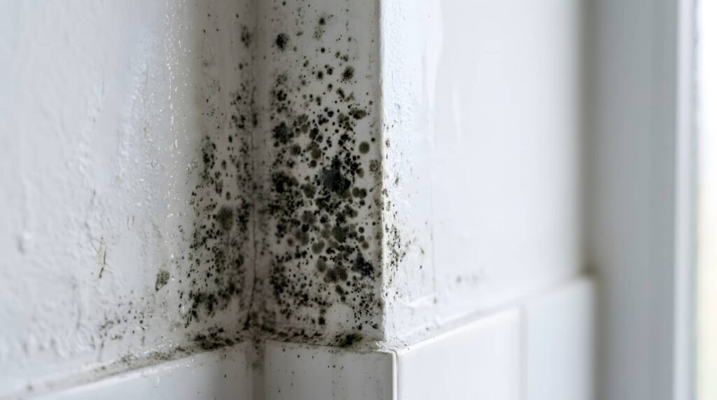 Mold growth in a damp corner