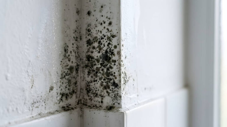 Mold growth in a damp corner