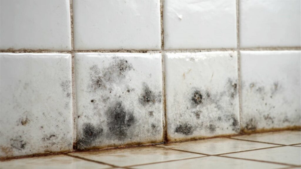 Mold on bathroom tiles and grout